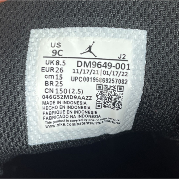 Size 9c - New Air Jordan 1 Mid SS TD Bred Black Gym Red White Toddler DM9649 001 - Picture 10 of 12